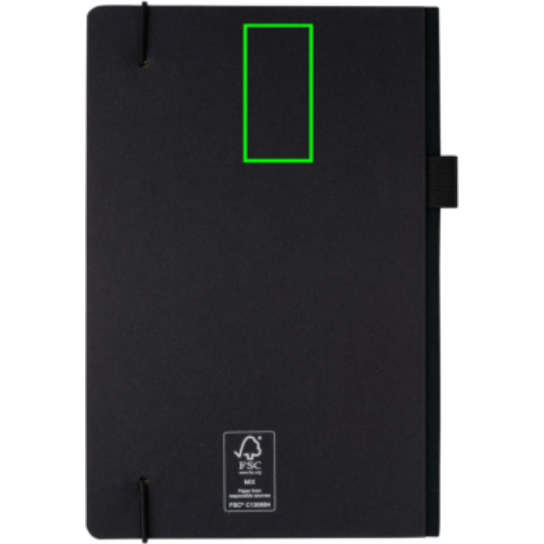 Standskizze: Druckverfahren Tampondruck auf Position „Artikel Rückseite oben“ – XD Collection A5 Deluxe Hardcover Notizbuch, bedruckbar mit Logo