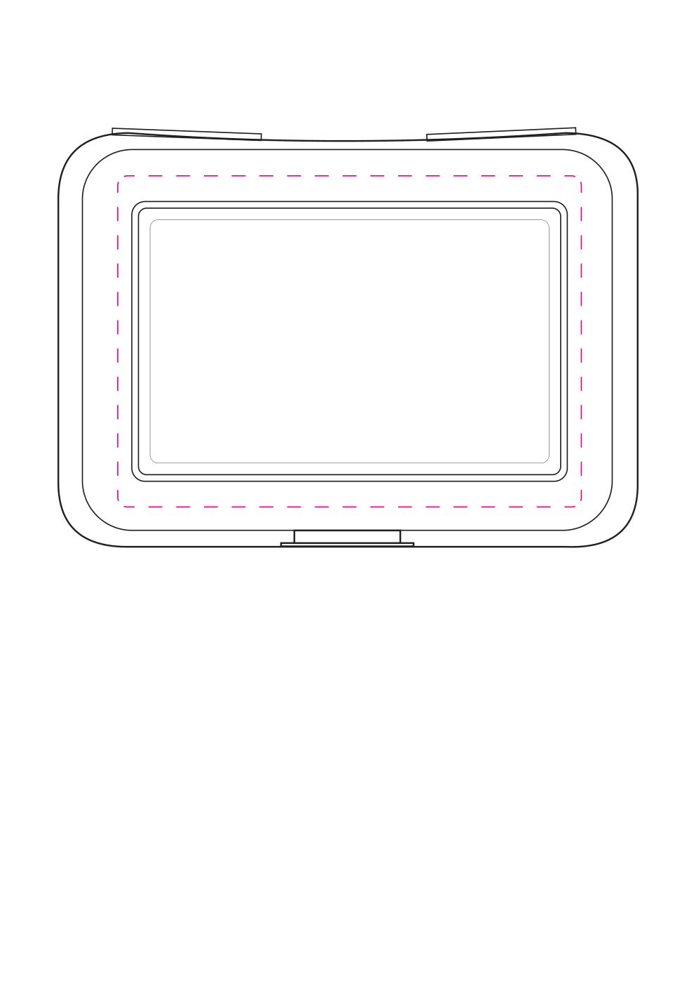 Standskizze: Druckposition „mittig auf Deckel (max. 140×100 mm)“ – Vorratsdose School-Box groß – Brotzeitbox aus Kunststoff auf Zuckerrohrbasis, 177 × 133 × 69 mm
