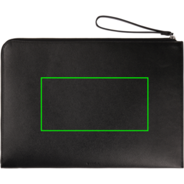 Standskizze: Druckverfahren CO2 Gravur auf Position „Artikel Rückseite“ – VINGA Bermond RCS Laptop-Sleeve 14 Zoll, recyceltes Polyester, mit Logo veredelbar