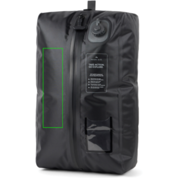 Standskizze: Druckverfahren Siebdruck Transfer auf Position „Artikel Vorderseite (max. 50 x 200 mm)“ – Nordic Drift Trail Vakuumbeutel mit Pumpe, 20 l, IPX8 - mit Logo bedruckbar
