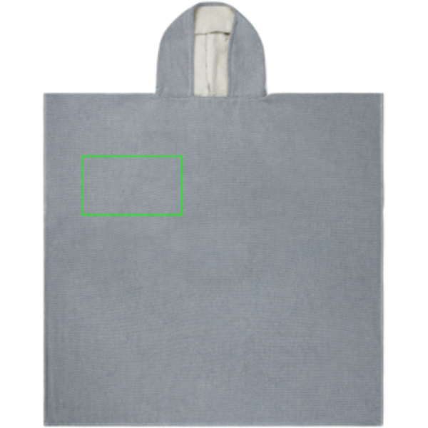 Standskizze: Druckverfahren Bestickung auf Position „Brust Vorderseite rechts“ – VINGA Tolo Hamam Frottee Strandponcho gelb, 100 × 95 cm, OEKO-TEX