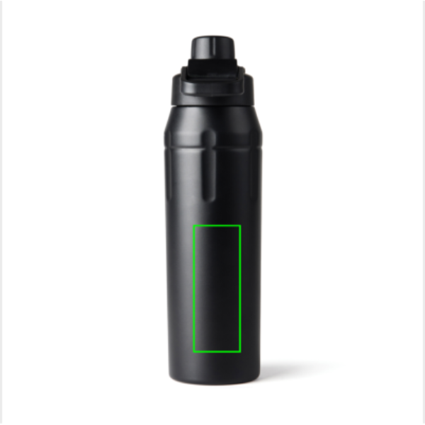 Standskizze: Druckverfahren Tampondruck auf Position „Artikel Rückseite“ – Nordic Drift Trail Sportflasche 750 ml RCS Edelstahl, schwarz – mit Lasergravur oder Tampondruck