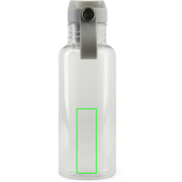 Standskizze: Druckverfahren Tampondruck auf Position „Artikel Rückseite unten (max. 25 x 80 mm)“ – VINGA Balti 600 ml Trinkflasche aus RCS-recyceltem PET