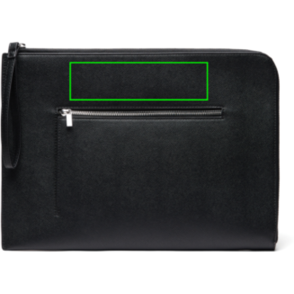 Standskizze: Druckverfahren Digital Transfer auf Position „Artikel Vorderseite oben“ – VINGA Bermond RCS Laptop-Sleeve 14 Zoll, recyceltes Polyester, mit Logo veredelbar