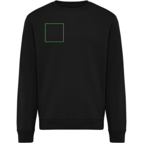 Standskizze: Druckverfahren Digital Transfer auf Position „Brust Vorderseite rechts“ – IQONIQ Torla Rundhals-Pullover aus Baumwolle, 340 g/m², bedruck- und bestickbar
