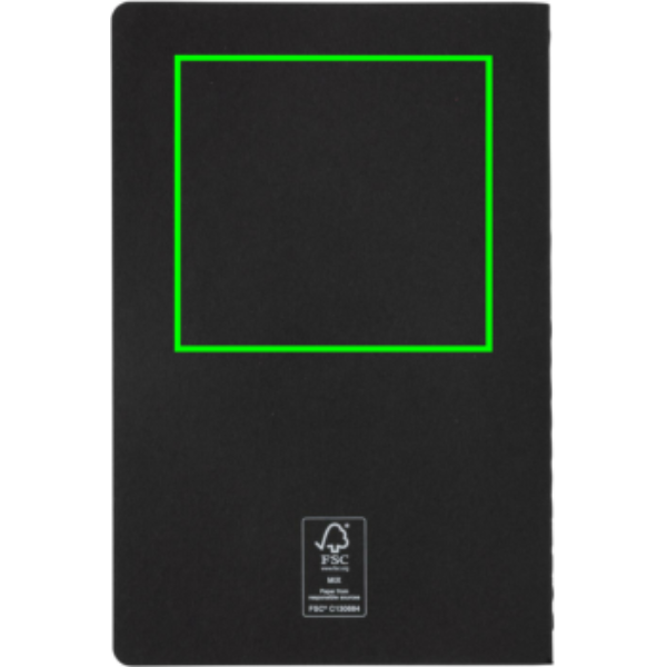 Standskizze: Druckverfahren CO2 Gravur auf Position „Artikel Rückseite oben“ – XD Collection A5 Softcover Notizbuch mit Logodruck