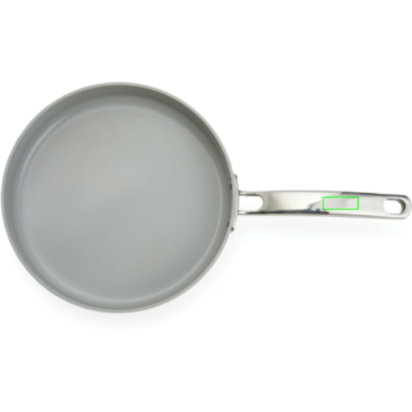 Standskizze: Druckverfahren Lasergravur auf Position „Griff (max. 40 x 15 mm)“ – VINGA Alto Bratpfanne 27 cm aus RCS-Aluminium mit Lasergravur