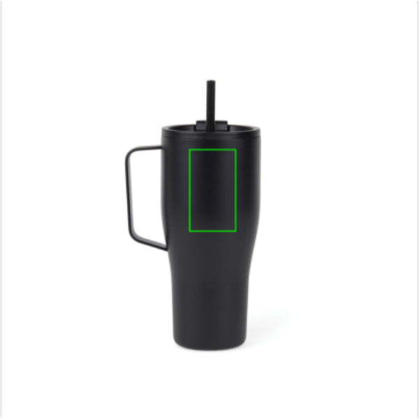 Standskizze: Druckverfahren Lasergravur auf Position „Artikel Rückseite oben“ – VINGA Eos Voyager 800ml Thermoflasche aus recyceltem Edelstahl