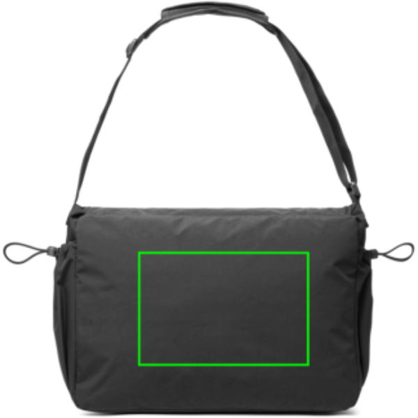 Standskizze: Druckverfahren Siebdruck Transfer auf Position „Artikel Rückseite (max. 180 x 120 mm)“ – KENTO Urban Messenger Bag 15,6 Zoll aus RCS-recyceltem Nylon