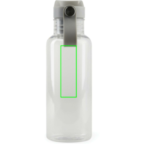 Standskizze: Druckverfahren Tampondruck auf Position „Artikel Rückseite oben (max. 25 x 80 mm)“ – VINGA Balti 600 ml Trinkflasche aus RCS-recyceltem PET