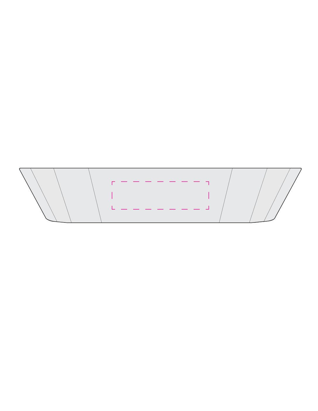 Standskizze: Druckposition „seitlich (max. 70×20 mm)“ – Snackschale ToGo – wiederverwendbare Schale 202 × 116 mm