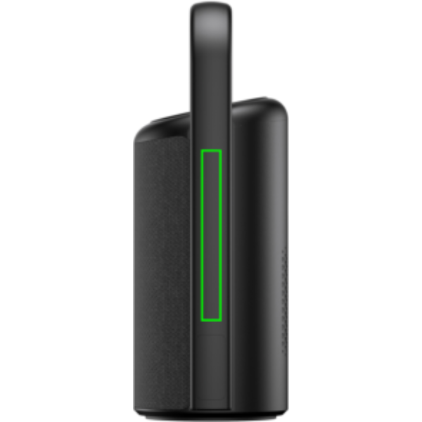 Standskizze: Druckverfahren Tampondruck auf Position „Artikelseite rechts (max. 10 x 80 mm)“ – Urban Vitamin Newark 10W Lautsprecher mit Wechselakku, recyceltes ABS, bedruckbar