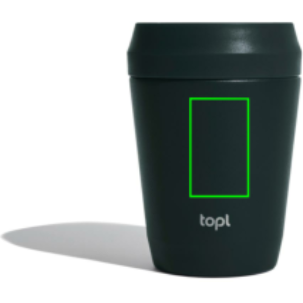 Standskizze: Druckverfahren Tampondruck auf Position „Artikel Vorderseite“ – Topl Thermobecher 236 ml aus recyceltem Edelstahl mit 360°-Deckel