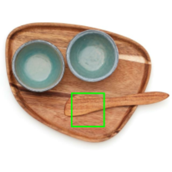 Standskizze: Druckverfahren CO2 Gravur auf Position „Holzfuß (max. 80 x 80 mm)“ – Vinga Nomimono Tapas Set – Steingut-Schalen und Akazienholz-Teller mit Logogravur