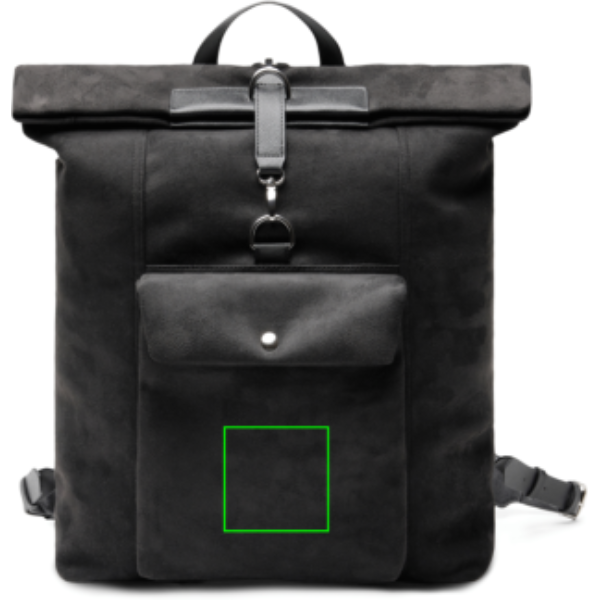 Standskizze: Druckverfahren Digital Transfer auf Position „Tasche (max. 90 x 90 mm)“ – VINGA Marlow Rucksack RCS-zertifiziert, 49 % recycelt, mit Logodruck
