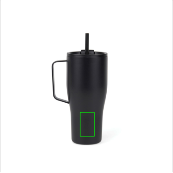 Standskizze: Druckverfahren Lasergravur auf Position „Artikel Rückseite unten“ – VINGA Eos Voyager 800ml Thermoflasche aus recyceltem Edelstahl