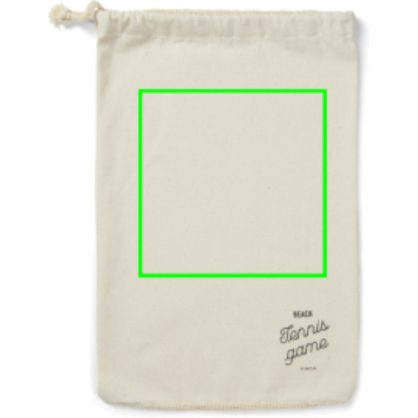 Standskizze: Druckverfahren Siebdruck Transfer auf Position „Hülle (max. 150 x 150 mm)“ – VINGA Miro Beach-Tennis Spiel aus FSC-Sperrholz mit Logodruck