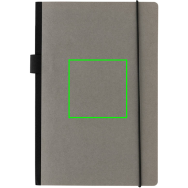 Standskizze: Druckverfahren CO2 Gravur auf Position „Artikel Vorderseite Mitte“ – XD Collection A5 Deluxe Hardcover Notizbuch, bedruckbar mit Logo