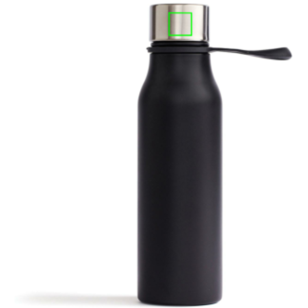 Standskizze: Druckverfahren Lasergravur auf Position „Deckel (max. 20 x 20 mm)“ – VINGA Lean Thermosflasche 450 ml aus Edelstahl, mit Logo individualisierbar