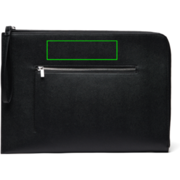 Standskizze: Druckverfahren Digital Transfer auf Position „Artikel Vorderseite oben“ – VINGA Bermond 16" Laptop-Sleeve aus 41 % recyceltem PET (RCS) – mit Logo veredelbar