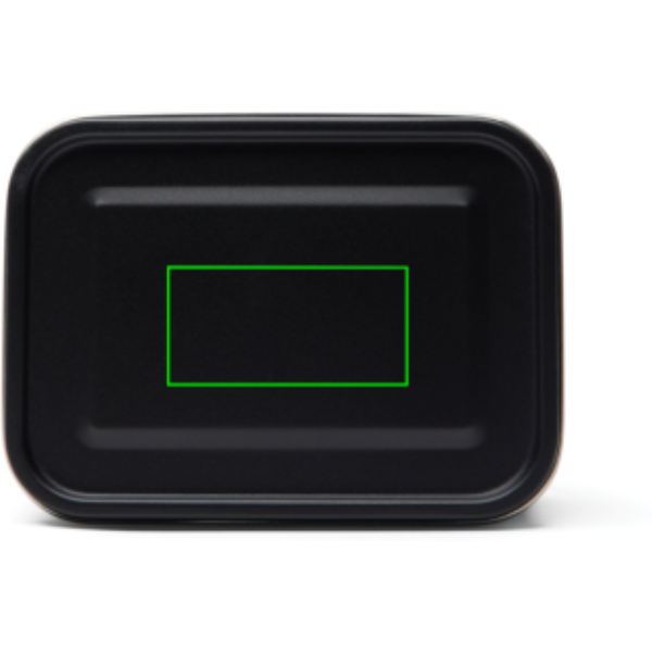 Standskizze: Druckverfahren Lasergravur auf Position „Artikel oben“ – VINGA Parks Lunchbox aus RCS-Edelstahl 750 ml, schwarz, mit Logo veredelbar