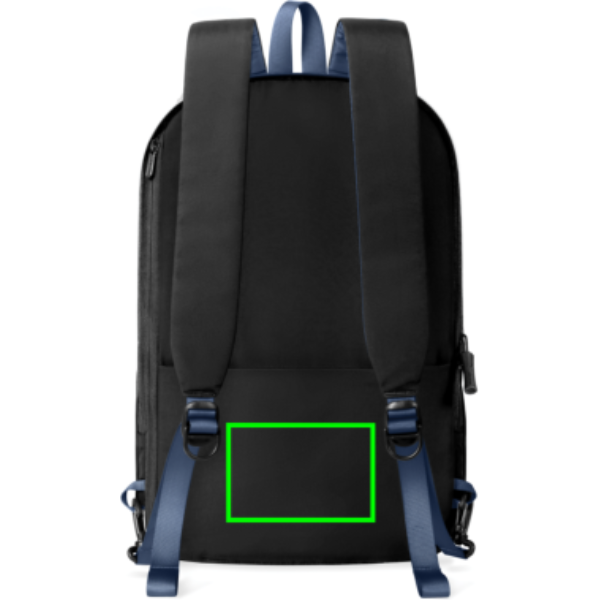 Standskizze: Druckverfahren Digital Transfer auf Position „Artikel Rückseite (max. 120 x 80 mm)“ – XD Design Switch 2-in-1 Rucksack aus recyceltem Nylon mit Logo bedruckbar
