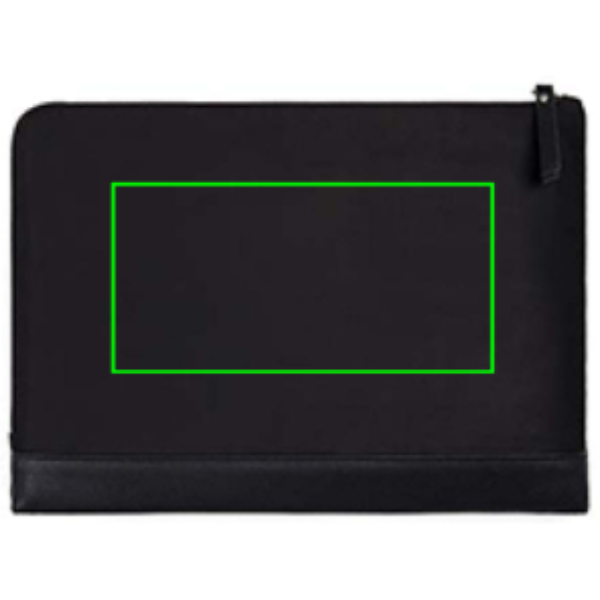 Standskizze: Druckverfahren Siebdruck Transfer auf Position „Artikel Rückseite“ – VINGA Marlow 14-Zoll Laptop Sleeve aus RCS-recyceltem Polyester