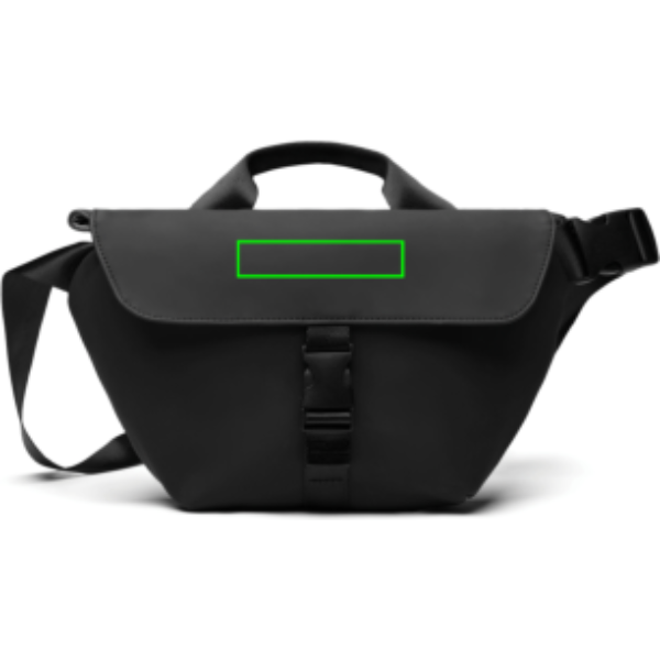 Standskizze: Druckverfahren Digital Transfer auf Position „Überschlag (max. 90 x 20 mm)“ – VINGA Baltimore RCS Sling-Bag aus recyceltem Polyester