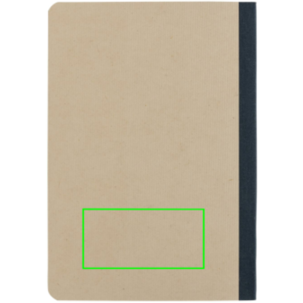 Standskizze: Druckverfahren Tampondruck auf Position „Artikel Rückseite unten (max. 80 x 40 mm)“ – Notizbuch Stylo A5 aus Zuckerrohrpapier — XD Collection