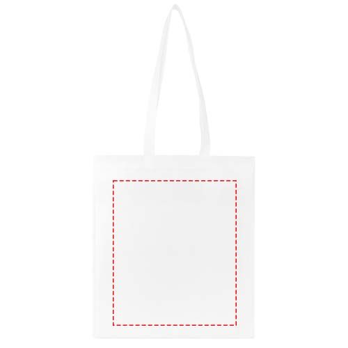 Standskizze: Druckverfahren Transferdruck auf Position „Vorderseite“ – Nonwoven Kongress-Tragetasche 6 L aus recyceltem Polyester