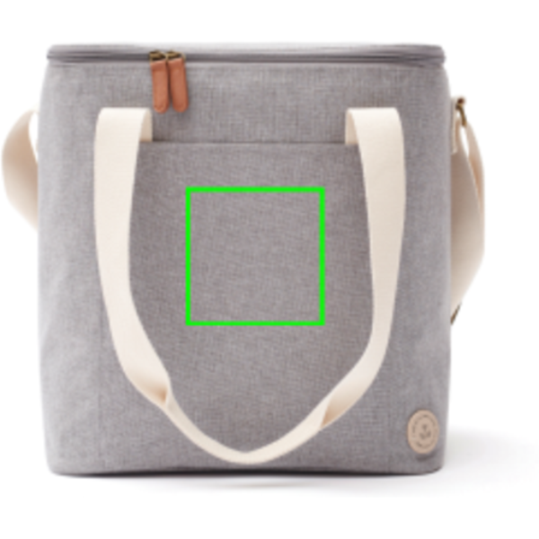 Standskizze: Druckverfahren Digital Transfer auf Position „Artikel Vorderseite“ – VINGA Sortino Kühltasche grande – PET-Kühltasche mit EVAC-Polsterung