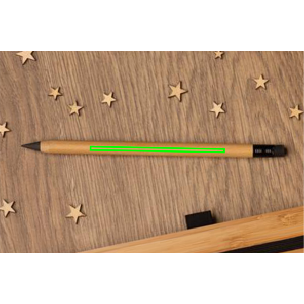 Standskizze: Druckverfahren Tampondruck auf Position „Stift“ – XD Collection Bambus-Notizbuch mit Infinity-Bleistift im Set — bedruckbar
