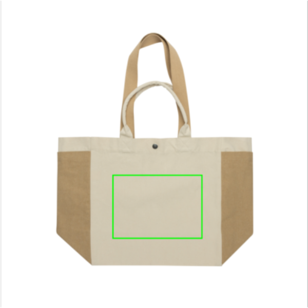 Standskizze: Druckverfahren Bestickung auf Position „Artikel Vorderseite“ – XD Xclusive BEAU AWARE™ Allround-Shopper aus recyceltem Canvas 400 g/m² – mit Logo bedruckt oder bestickt