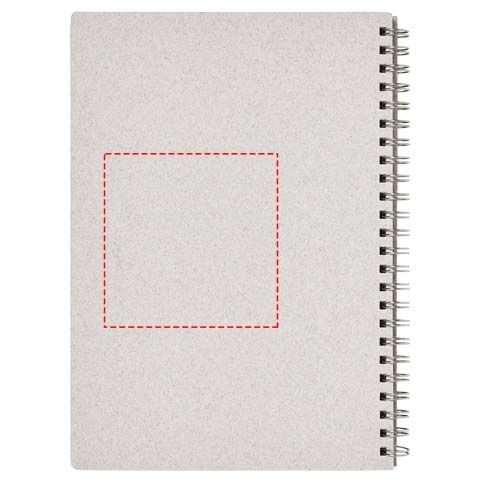 Standskizze: Druckverfahren Farbprägung auf Position „Rückseite (max. 80 x 80 mm)“ – Bianco A5 Spiralnotizbuch