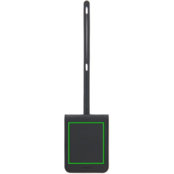 Standskizze: Druckverfahren Siebdruck Transfer auf Position „Artikel Rückseite“ – VINGA Baltimore Bluetooth-Kofferanhänger mit Dual-Finder aus RCS-recyceltem ABS