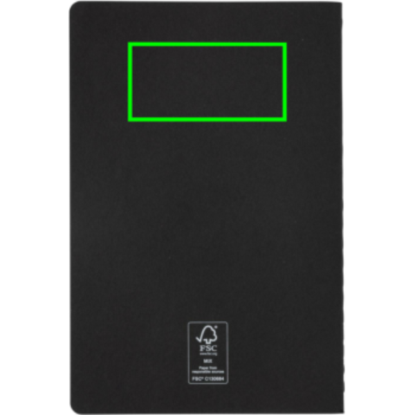 Standskizze: Druckverfahren Tampondruck auf Position „Artikel Rückseite oben“ – XD Collection A5 Softcover Notizbuch mit Logodruck