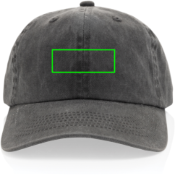 Standskizze: Druckverfahren Bestickung 3D auf Position „Artikel Vorderseite“ – XD Xclusive BEAU AWARE™ Washed 6-Panel Cap aus Baumwolltwill 270 g/m², mit Logo bestickbar