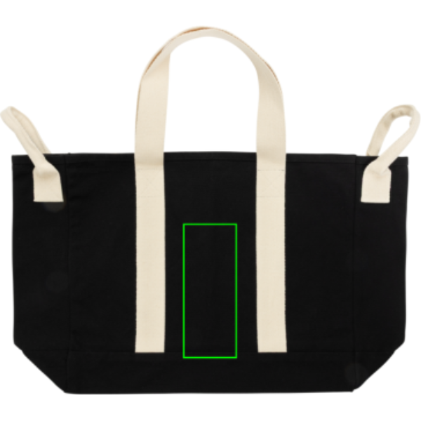 Standskizze: Druckverfahren Siebdruck Transfer auf Position „Artikel Vorderseite“ – XD Xclusive BEAU AWARE™ Strandtasche aus 400 g/m² recyceltem Canvas, mit Logo bestickbar und bedruckbar