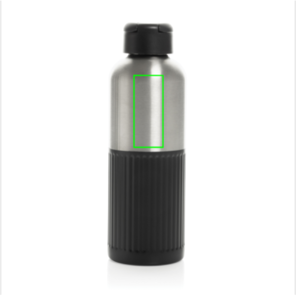 Standskizze: Druckverfahren Tampondruck auf Position „Artikel Rückseite“ – XD Xclusive Ripple RCS Edelstahl-Wasserflasche 750 ml mit Lasergravur