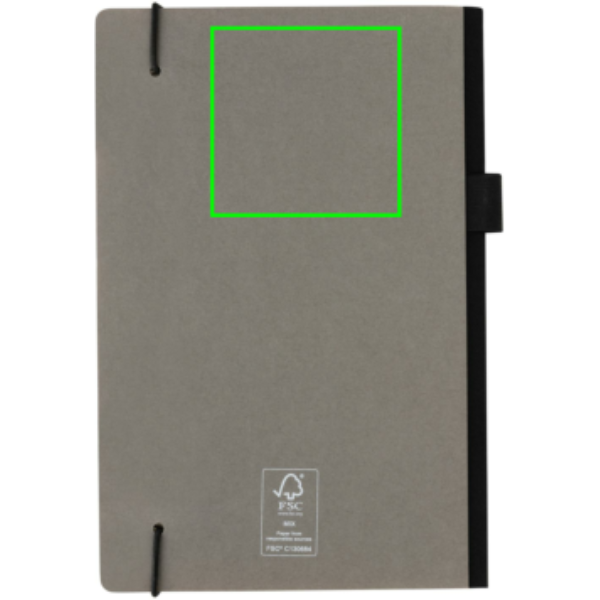 Standskizze: Druckverfahren CO2 Gravur auf Position „Artikel Rückseite oben“ – XD Collection A5 Deluxe Hardcover Notizbuch, bedruckbar mit Logo