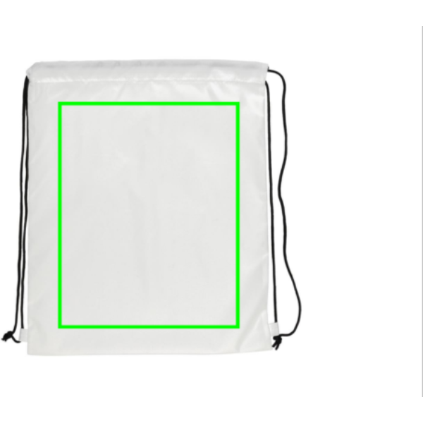 Standskizze: Druckverfahren Digital Transfer auf Position „Artikel Rückseite“ – Impact AWARE RPET 190T Sportbeutel mit Logo-Veredelung