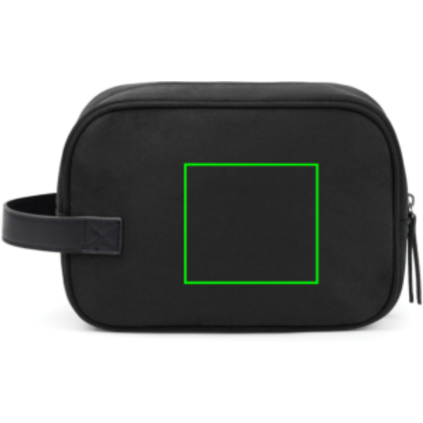 Standskizze: Druckverfahren Siebdruck Transfer auf Position „Artikel Vorderseite“ – VINGA Marlow Kosmetiktasche aus RCS-recyceltem Polyester, bedruckbar mit Logo