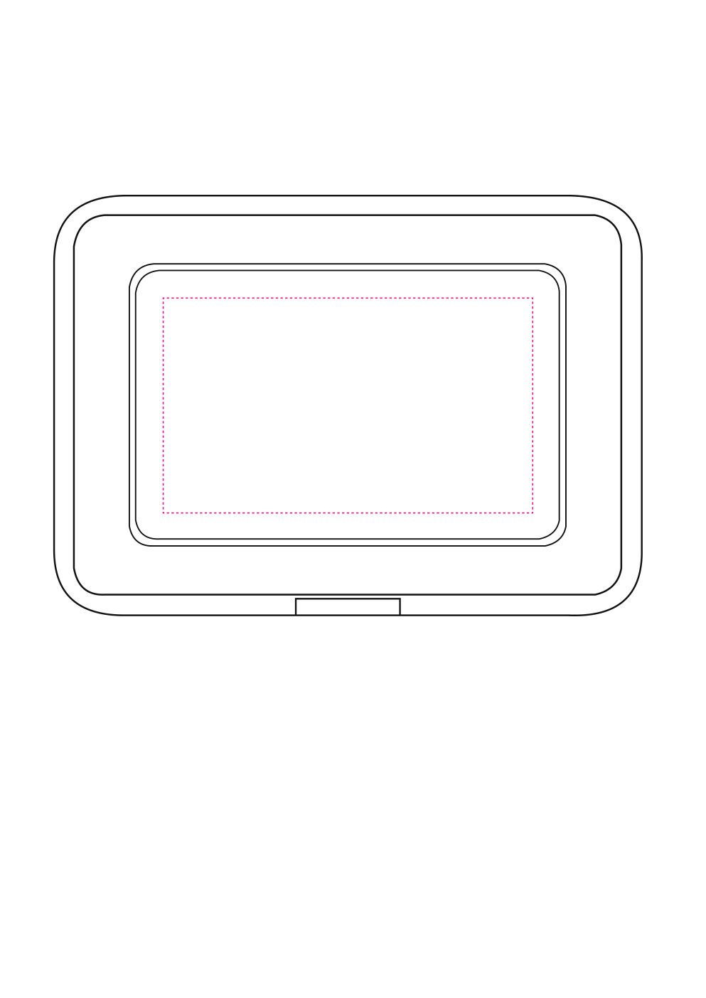 Standskizze: Druckposition „Deckel (max. 110×64 mm)“ – Vorratsdose Pausen-Box – Brotzeitbox mit Trennwand