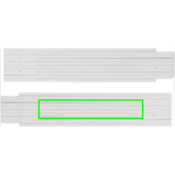 Standskizze: Druckverfahren Tampondruck auf Position „Artikel Vorderseite (max. 80 x 15 mm)“ – Fiberglas Zollstock 1m XD Collection mit Logo bedruckbar