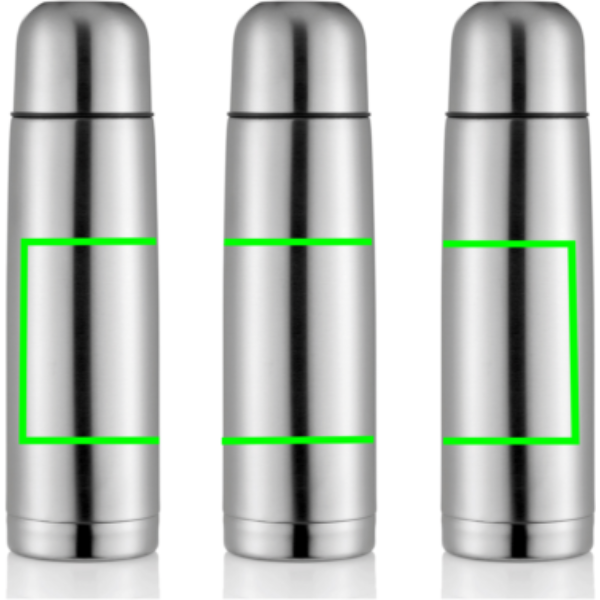 Standskizze: Druckverfahren Siebdruck-gerundet auf Position „Artikel“ – Isolierflasche Mono 500 ml, doppelwandig vakuumisoliert mit Druckverschluss und Trinkbecher — XD Collection