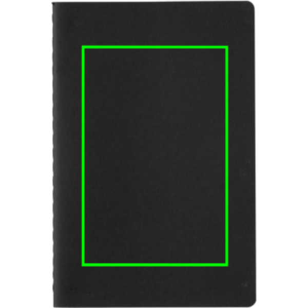 Standskizze: Druckverfahren Siebdruck Transfer auf Position „Artikel Vorderseite Mitte“ – XD Collection A5 Softcover Notizbuch mit Logodruck