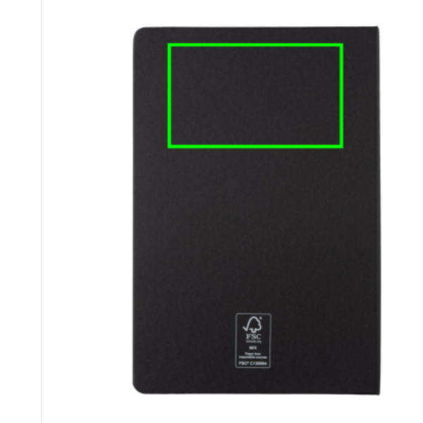 Standskizze: Druckverfahren Heißprägung auf Position „Artikel Rückseite oben“ – XD Collection A5 Hardcover-Notizbuch mit Lesezeichenband – bedruckbar