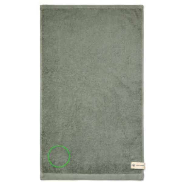 Standskizze: Druckverfahren Bestickung auf Position „Handtuch (max. 120 x 120 mm)“ – VINGA Birch Handtuch 40x70 cm, 450 g/m² aus Baumwolle und Lyocell, bestickbar