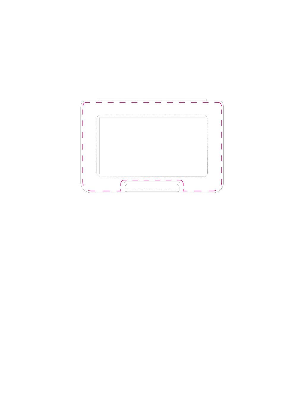 Standskizze: Druckposition „vorne mittig (max. 99×63 mm)“ – Universalbox Mini – Kunststoffdose 101 × 67 × 11 mm