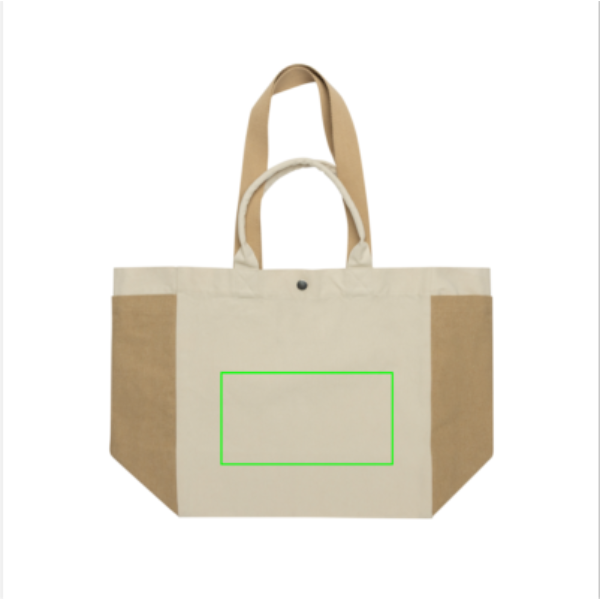 Standskizze: Druckverfahren Bestickung auf Position „Artikel Rückseite“ – XD Xclusive BEAU AWARE™ Allround-Shopper aus recyceltem Canvas 400 g/m² – mit Logo bedruckt oder bestickt